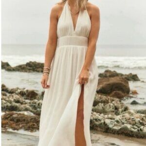 Abercrombie Plunge Halter Maxi Dress